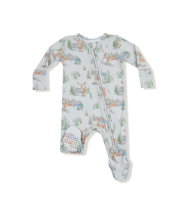 Angel Dear Green Buck Deer 2 Way Zip Footie