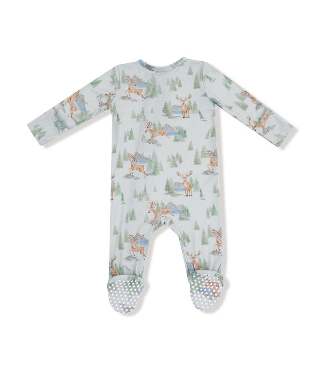 Angel Dear Green Buck Deer 2 Way Zip Footie