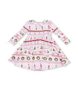 Angel Dear Sugar Plum Fairy Nutcracker Fair Isle Pink Twirly Dress