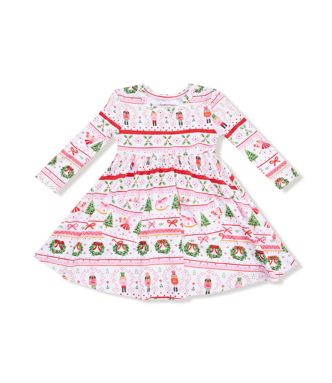Angel Dear Sugar Plum Fairy Nutcracker Fair Isle Pink Twirly Dress
