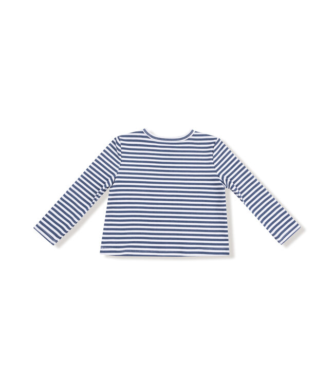 Angel Dear White/Navy Stripes w/Puppy Cotton Jersey L/S Shirt