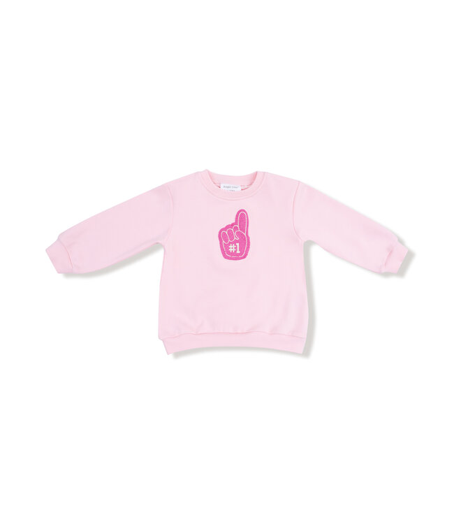 Angel Dear French Terry Varsity Pink Puffy Oversized Sweatshirt