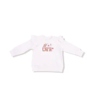 Angel Dear White Gingerbread Ruffle Shoulder Sweatshirt