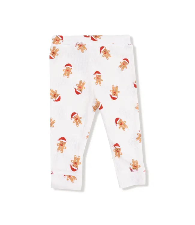 Angel Dear White/Red Gingerbread Waffle Jogger Pant