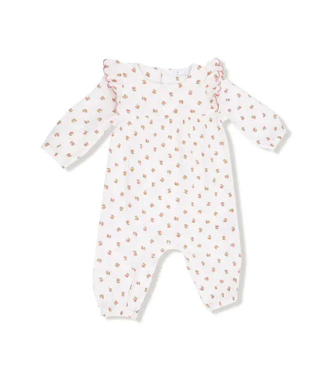 Angel Dear Petite Pointe Fleur L/S Petal Ruffle Romper