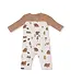 Angel Dear Sweet Brown Bears Romper w/Contrast Sleeves