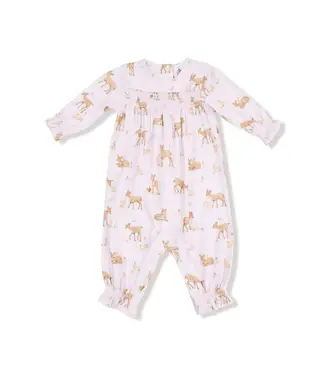 Angel Dear Little Fawn Smocked L/S Romper
