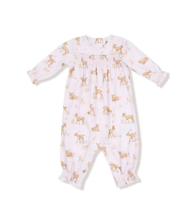Angel Dear Little Fawn Smocked L/S Romper