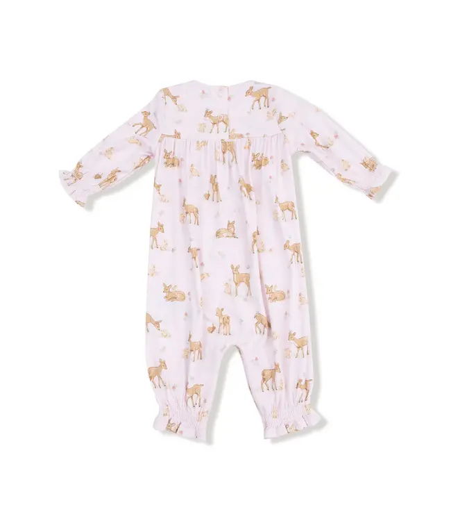 Angel Dear Little Fawn Smocked L/S Romper