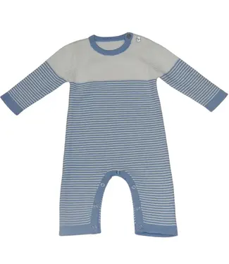 A Soft Idea Blue Seed Stitch Striped Onesie