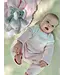 A Soft Idea Pink Seed Stitch Striped Onesie