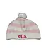 A Soft Idea Cotton Baby Hat w/Stripes and Pompoms