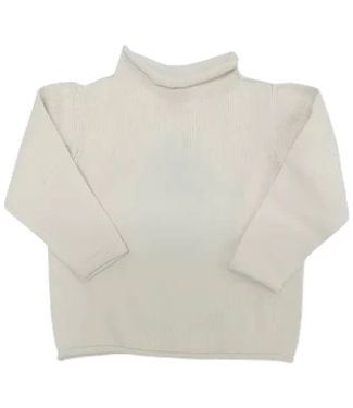 A Soft Idea White Jersey Rollneck Sweater