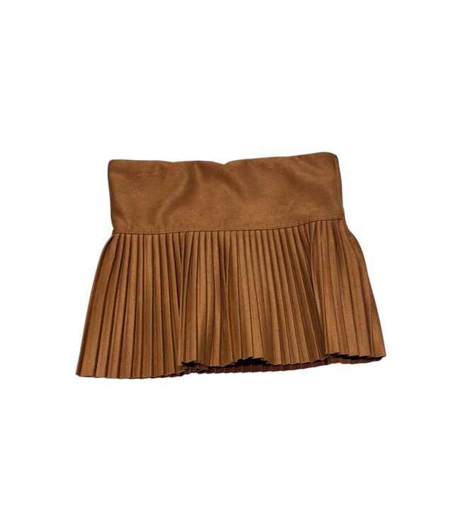 Suede Pleated Skort