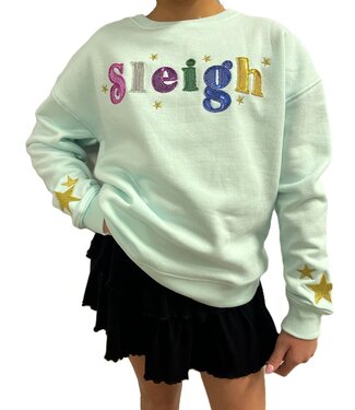 Paper Flower Mint Julep Sequins Sleigh Sweatshirt