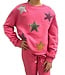 Paper Flower Carmine Rose Sequins Stars Sweatshirt