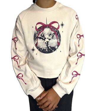 Paper Flower Pastel Bows & Disco Ball Sweatshirt