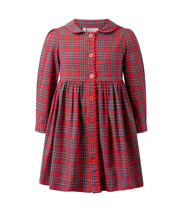 Rachel Riley Tartan Button Front Dress