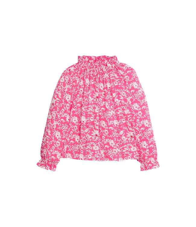 Bisby Hot Pink Abstract Floral Tory Top