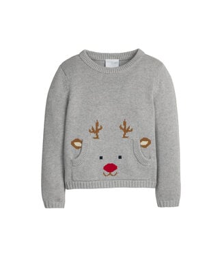 Little English Reindeer Pocket Intarsia Sweater