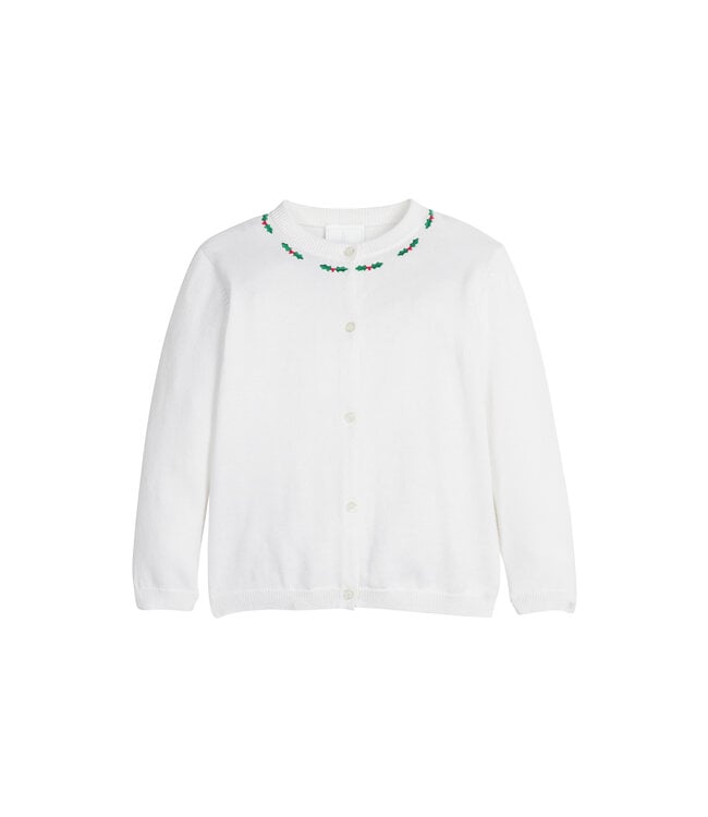 Little English Holly Embroidered Essential Cardigan