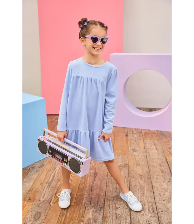 Bisby Periwinkle Velour Lisle Dress