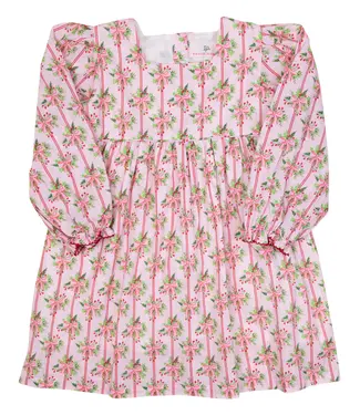 Smocking Bird Holiday Bow Striped Dress