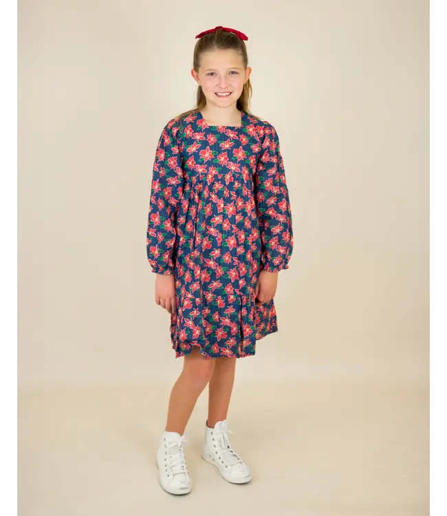 Smockingbird Poinsettia Gold Lurex Dress