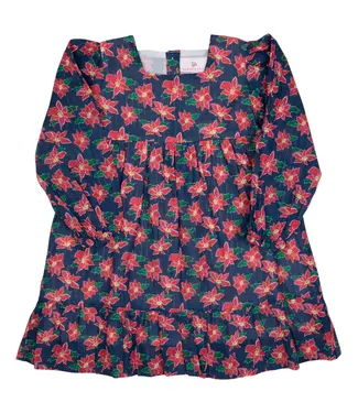 Smocking Bird Poinsettia Gold Lurex Dress