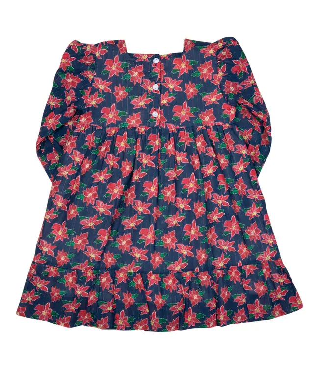 Smockingbird Poinsettia Gold Lurex Dress