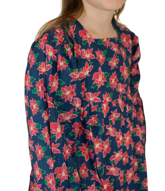 Smockingbird Poinsettia Gold Lurex Dress