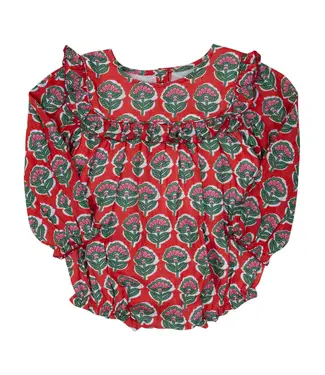 Smocking Bird Christmas Floral w/Gold Lurex Bubble
