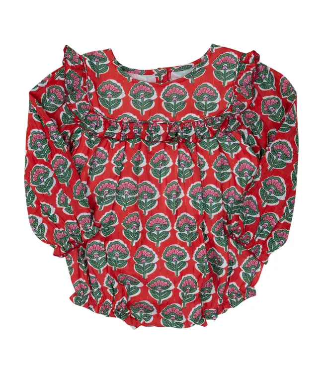Smocking Bird Christmas Floral w/Gold Lurex Bubble