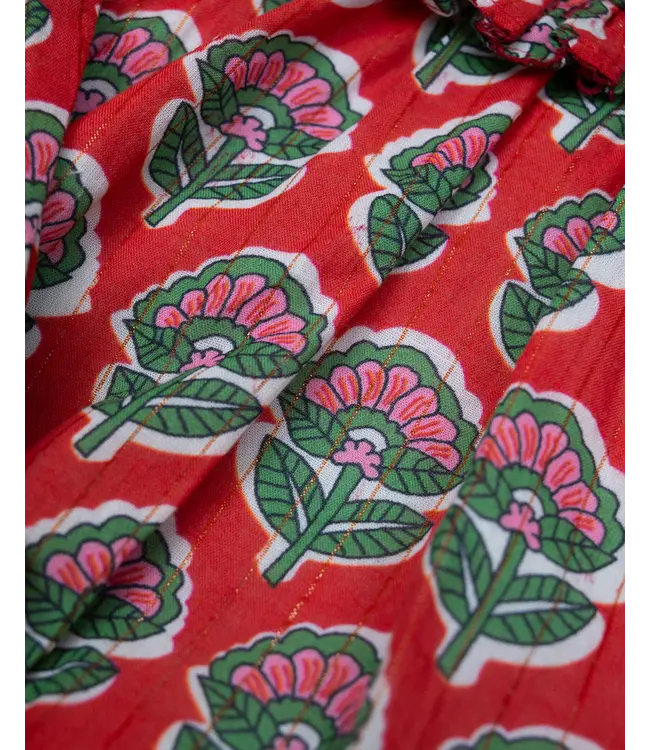 Smocking Bird Christmas Floral w/Gold Lurex Bubble