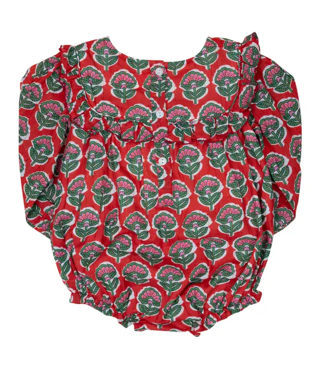 Smocking Bird Christmas Floral w/Gold Lurex Bubble