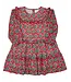 Smocking Bird Christmas Floral w/Gold Lurex Dress