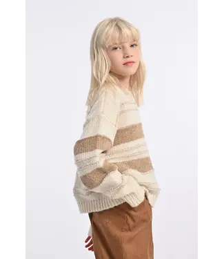 Molly Bracken White/Beige Knit Sweater