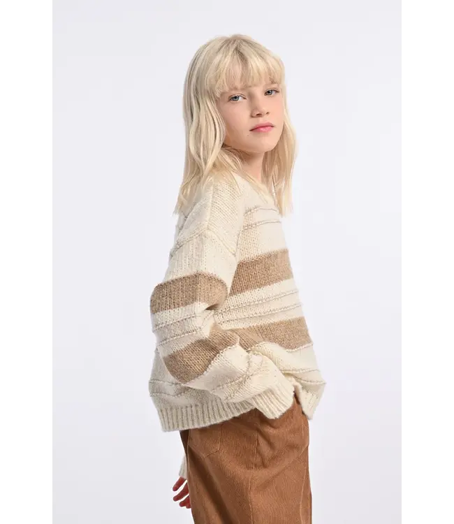 Molly Bracken White/Beige Knit Sweater