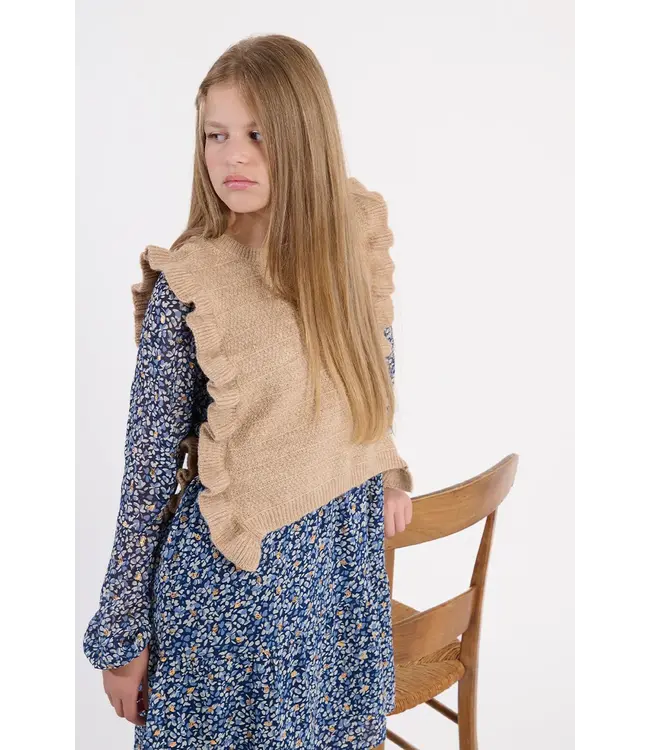 Molly Bracken Beige Knit Sleeveless Sweater