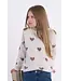 Molly Bracken Off White w/Gold Hearts Knitted Sweater