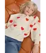 Molly Bracken Off White w/Red Hearts Knitted Sweater