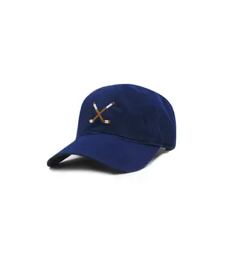 Smathers & Branson Navy Hockey Crossed Sticks Small Fit Hat
