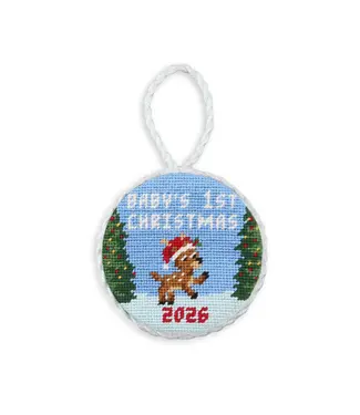 Smathers & Branson Needlepoint Baby's 1st Christmas Reindeer 2026 Ornament