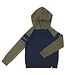 Me & Henry Green/Navy Pedro Striped Hooded Sweater