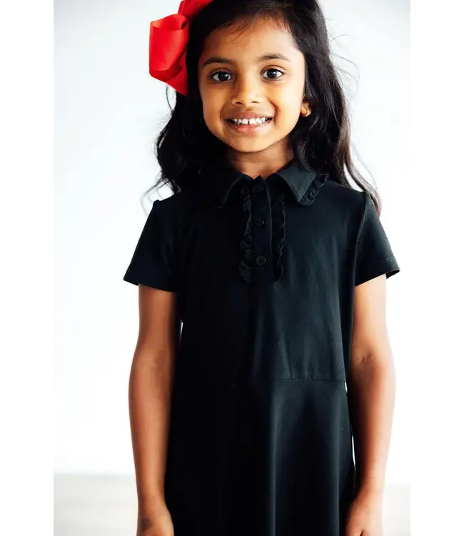 Black S/S Polo Dress