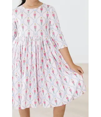 Mila & Rose Pink Nutcracker 3/4 Sleeve Pocket Twirl Dress