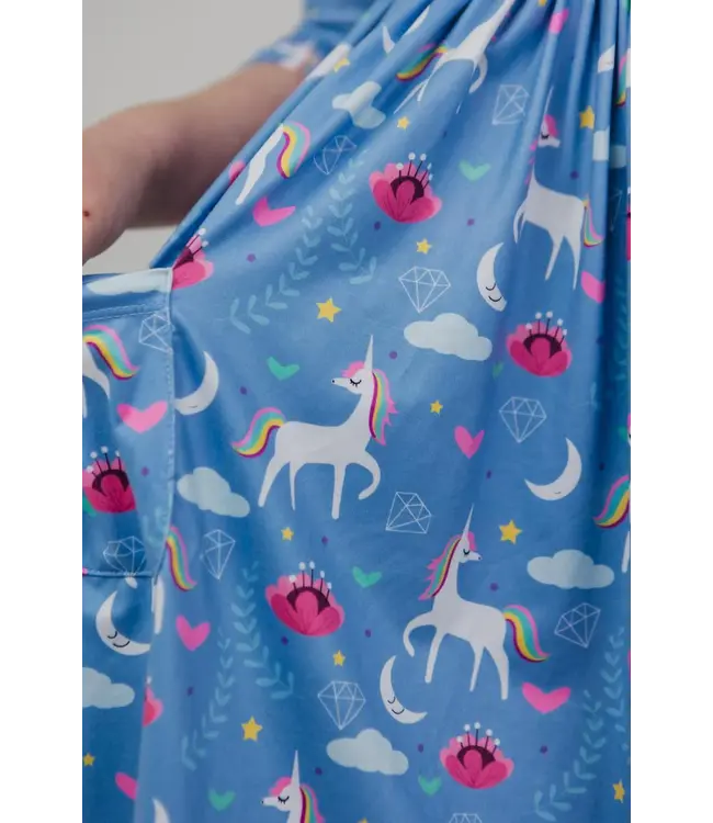 Mila & Rose Blue Moon 3/4 Sleeve Pocket Twirl Dress