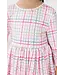 Mila & Rose Pink Plaid 3/4 Sleeve Ruffle Twirl Dress