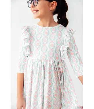Mila & Rose Pumpkin Kisses, Harvest Wishes 3/4 Sleeve Ruffle Twirl Dress