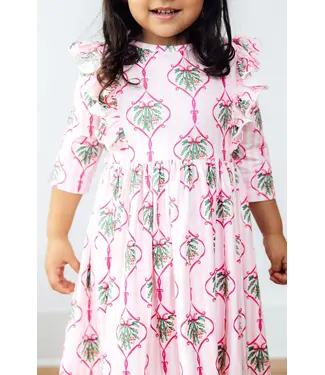 Mila & Rose Merry Mistletoe 3/4 Sleeve Ruffle Twirl Dress